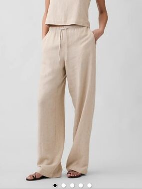 DARK BROWN - Linen Track Pants